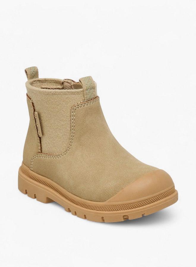 Barefeet Panelled High Top Ankle Boots with Zip Closure - Image 3