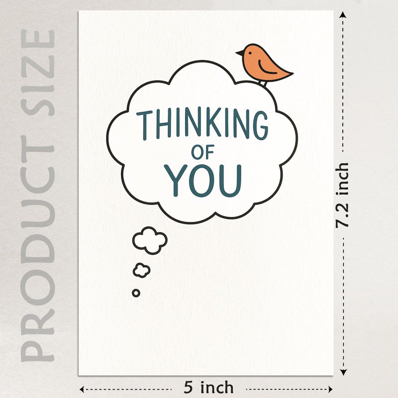 Cheerin Thinking of You Cards with Envelopes - Sympathy Cards for Loss of Loved Ones - Sorry For Your Loss Card Bird Design - Grief Card 5x7 Inch - Image 3