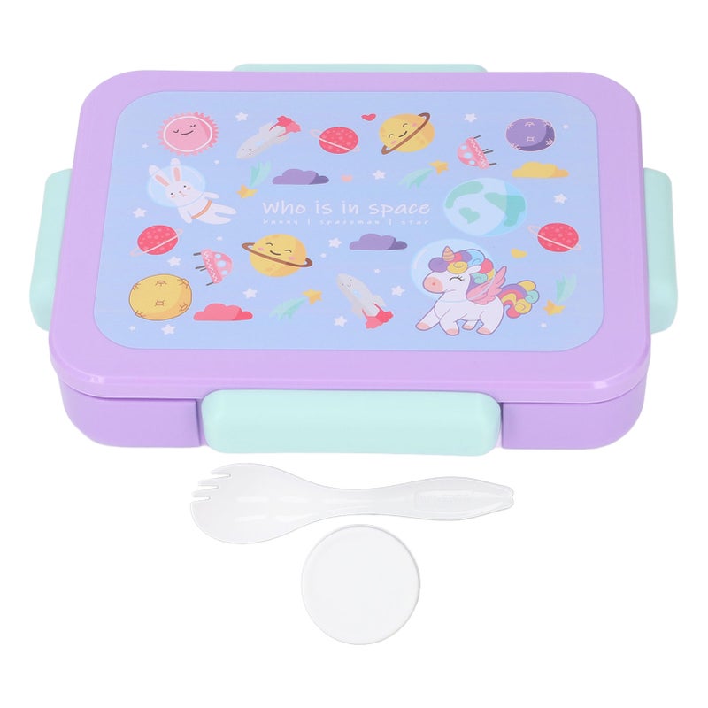 Kids Lunch Box: 3-Compartment Microwave-Safe Portable Bento Box - Cute Design with Utensil for School, Parks and Busy Parents’ On-the-Go Use - Image 1