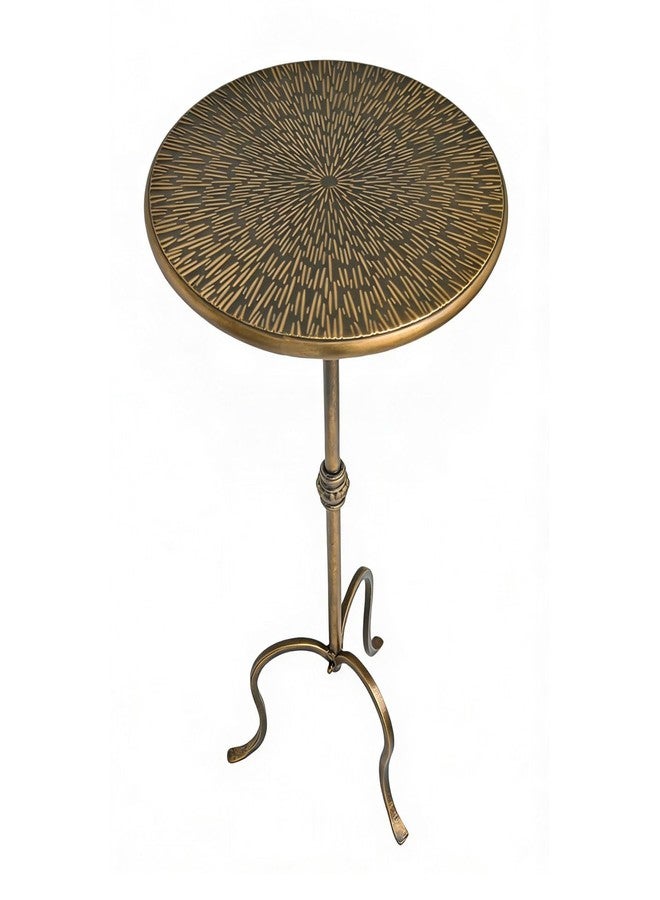 طاولة جانبية معدنية من ريمينا، طاولة قهوة على طراز مارتيني، طاولة عتيقة صغيرة مستديرة مقاس 23 بوصة لغرفة المعيشة أو غرفة النوم. - Image 5