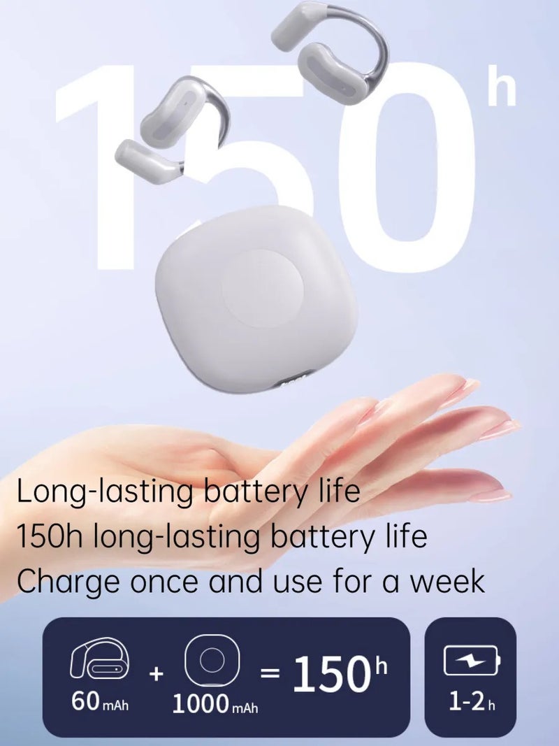 2026 New Open-Ear Wireless Headphones with Replaceable Batteries, Noise Canceling Bluetooth Earbuds, Ultra-Long Battery Life, Comfortable for All-Day Wear, Ideal for Workouts & Daily Use - Image 4