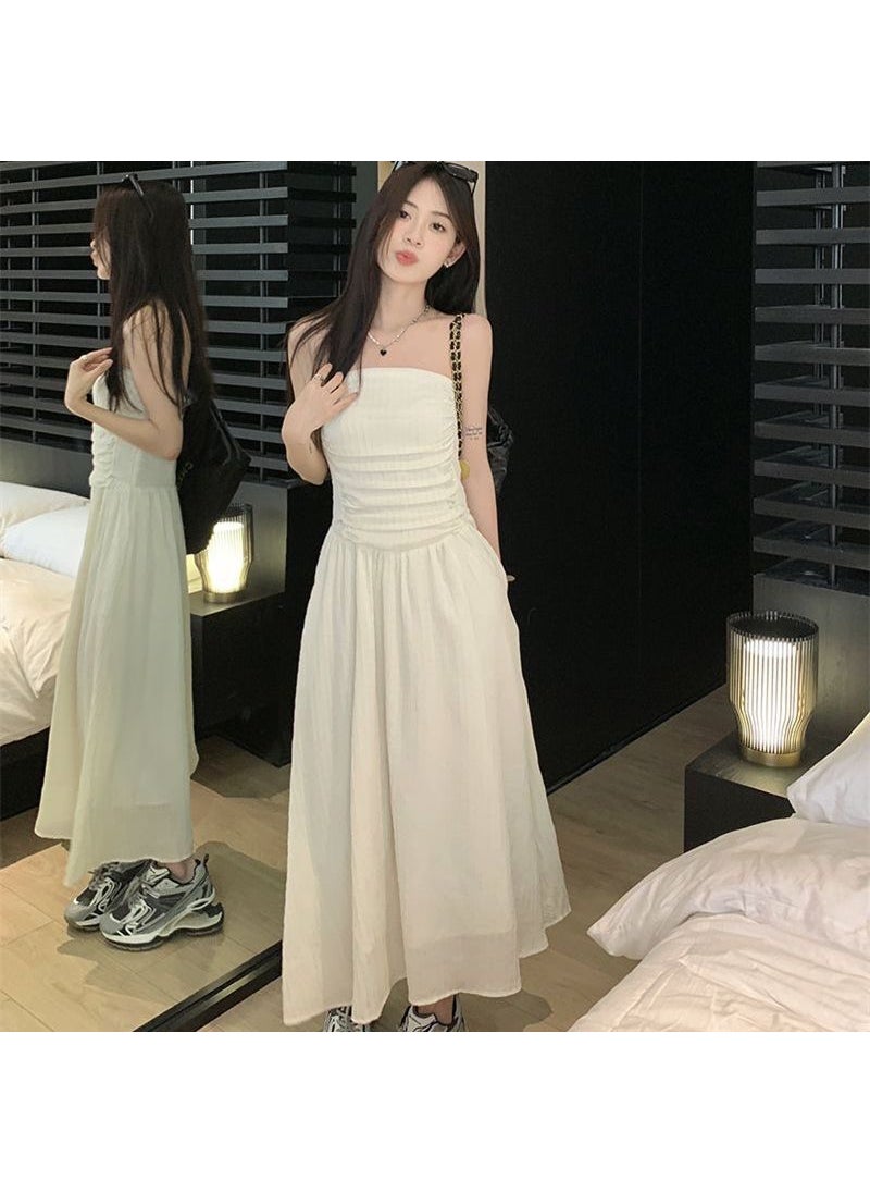 Generic - 2023 Retro Short Denim Jacket Dress Set White tube top skirt one-piece - Image 1