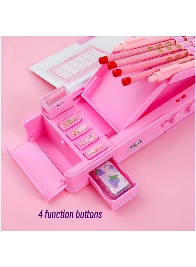 A Pink Pencil Case That Can be Unlocked with Passwords - a Must-Have for Convenient Carrying Office and Reading, the First Choice for Gifts for Young Girls at Home and School Supplies  - Image 4