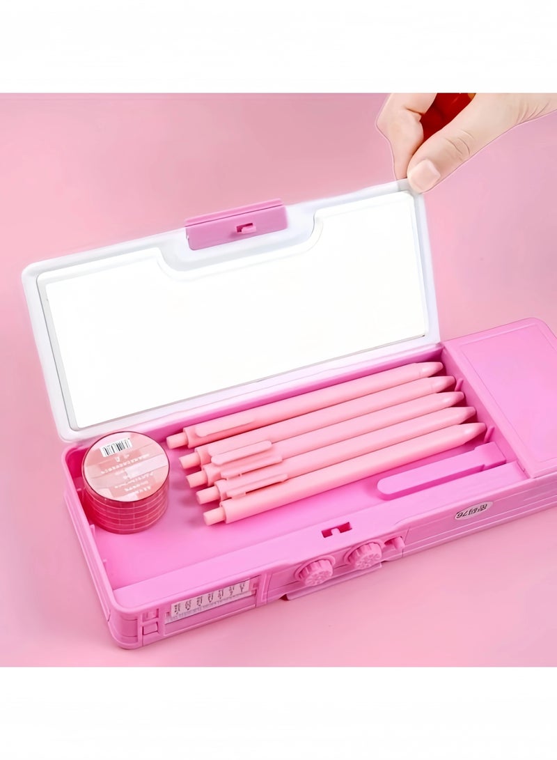 A Pink Pencil Case That Can be Unlocked with Passwords - a Must-Have for Convenient Carrying Office and Reading, the First Choice for Gifts for Young Girls at Home and School Supplies - Image 4