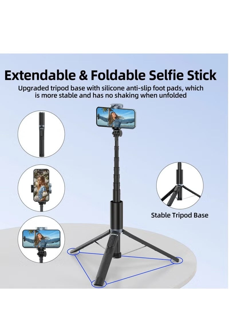 Jmary 2 in 1 Selfie Stick Tripod with Extendable Legs KT-259 , Universal Phone Holder, Lightweight Portable Design, Ideal for Travel, Vlogging, Live Streaming, and Photography - Image 3