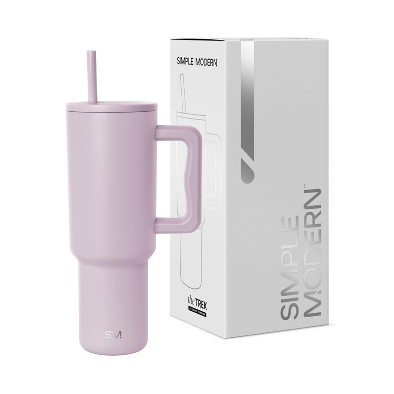 Simple Modern 40 oz Tumbler with Handle and Straw Lid | Insulated Cup Reusable Stainless Steel Water Bottle Travel Mug Cupholder Friendly | Gifts for Women Him Her | Trek Collection | Lavender Mist - Image 1