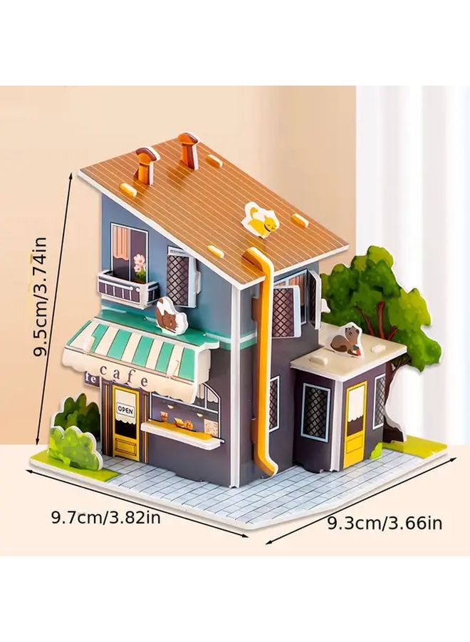 3D Paper Building Kit With Coffee Shop Develops Focus Motor Skills Ideal For Christmas - Image 1