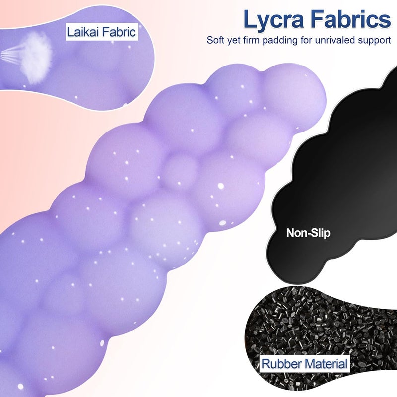 LJYZMD Cloud Wrist Rest Set for Keyboard and Mouse, Includes Cute Coaster, with Computers and Laptops（Purple Star Set） - Image 4