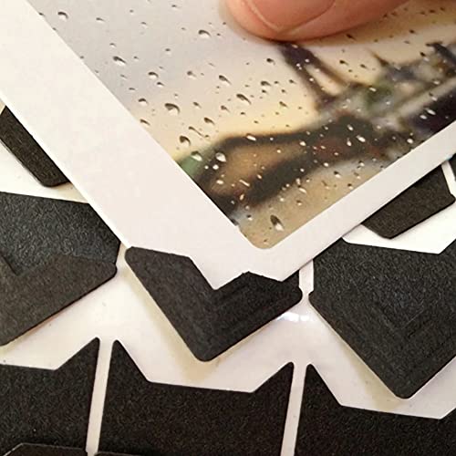 Sunkizzrs® 5 Sheets Photo Corners Self Adhesive Photo Mounting Sticker Paper Corner Stickers for Scrapbook Album (Black) - Image 4