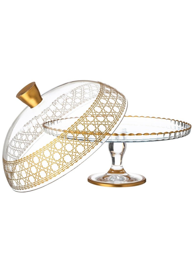 Pasabache Turkish crystal base cake stand with laser engraving Size 35 cm - Image 2