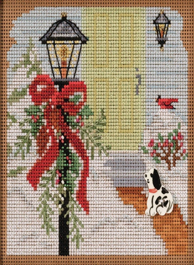 Mill Hill Christmas Welcome Beaded Counted Cross Stitch Kit Buttons & Beads 2020 Winter Series MH142031 - Image 3