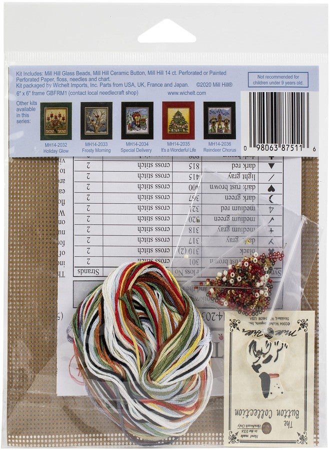 Mill Hill Christmas Welcome Beaded Counted Cross Stitch Kit Buttons & Beads 2020 Winter Series MH142031 - Image 5