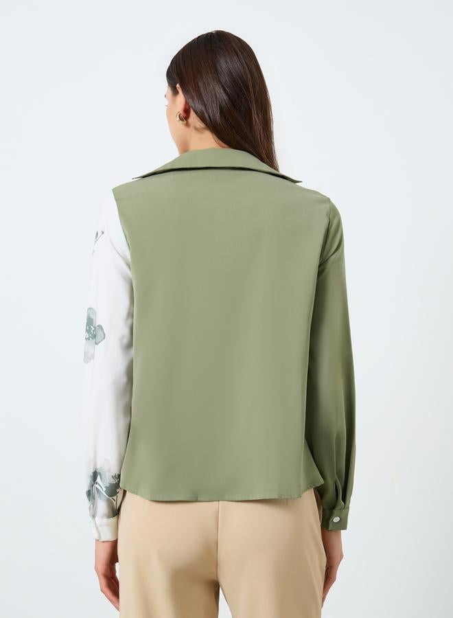 Take Two Floral Printed Ruffle Front Detail Long Sleeve Top - Image 4