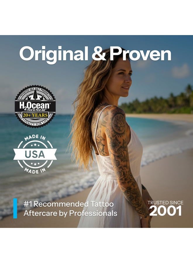 H2Ocean Blue Green Foam Soap - Tattoo Foam Antibacterial Soap for Tattoo Aftercare - Tattoo Care with Aloe Vera - Travel-Size Tattoo Moisturizer Soap - 1.7 oz - Image 3