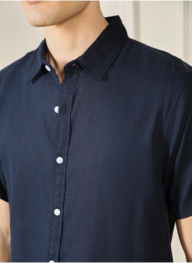 Dennis Lingo Spread Collar Regular Fit Casual Shirt by Styli  - Image 3