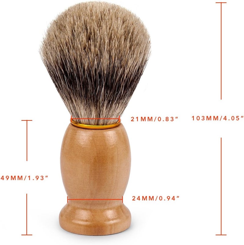 QSHAVE 100 Best Original Pure Badger Hair Shaving Brush Handmade Real Wood Base Perfect for Wet Shave Safety Razor Double Edge Razor - Image 5