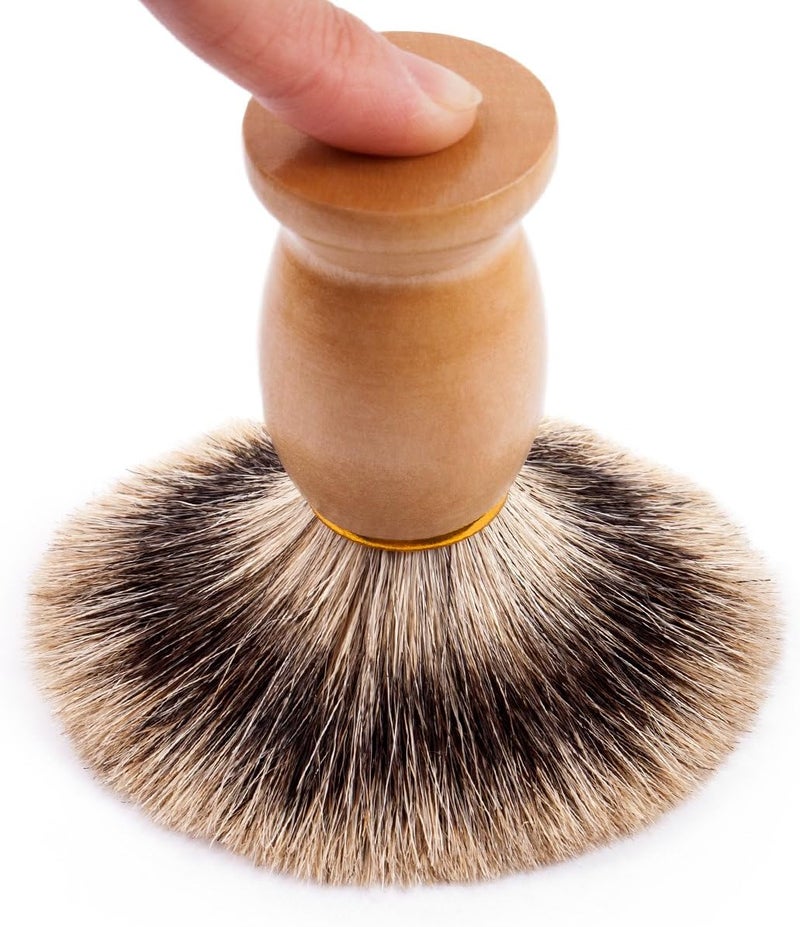 QSHAVE 100 Best Original Pure Badger Hair Shaving Brush Handmade Real Wood Base Perfect for Wet Shave Safety Razor Double Edge Razor - Image 4