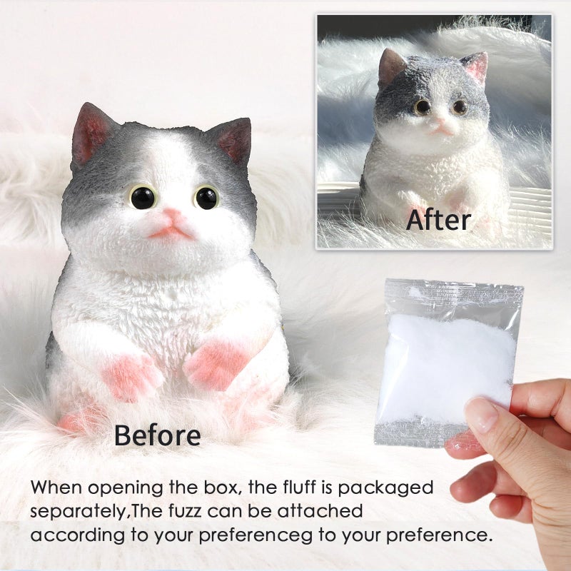 QOUXZ Big Hand Painted Cat Squishy Toys Large Cute Ultra Soft Kitty Squeeze Fidget Toys For Stress Relief  Kawaii Squishies Sticky Animal Toys For Adults Kids Decompression Sensory Balls Toys For Autism - Image 5