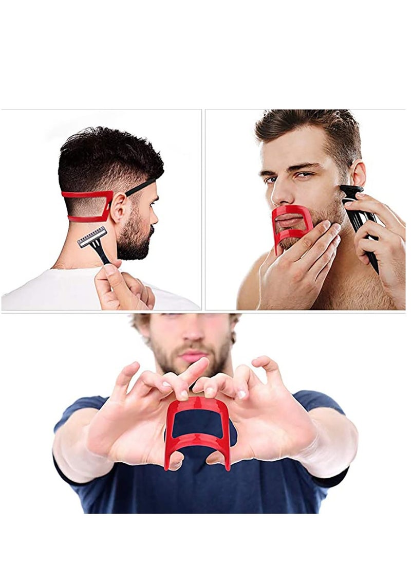 Zikra 2 Pieces Beard and Neckline Shaving Template, Men Mustache Grooming Shaping Template Straight Neckline Cut Guide Stencil for Men Self-Haircut Trimming Styling Tools - Image 1