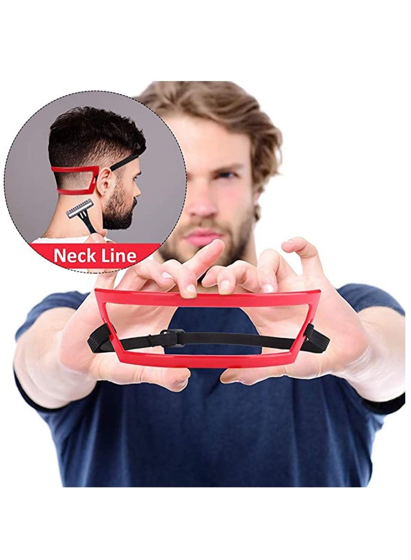 Zikra 2 Pieces Beard and Neckline Shaving Template, Men Mustache Grooming Shaping Template Straight Neckline Cut Guide Stencil for Men Self-Haircut Trimming Styling Tools - Image 2