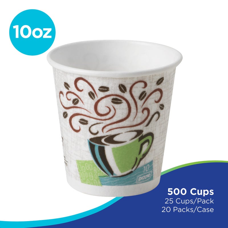 Georgia-Pacific Dixie PerfecTouch 10 oz Paper Coffee Cups by GP PRO, Coffee Haze Design, 500 Count (25 Disposable Cups Sleeve, 20 Sleeves Case), 5310DX - Image 2