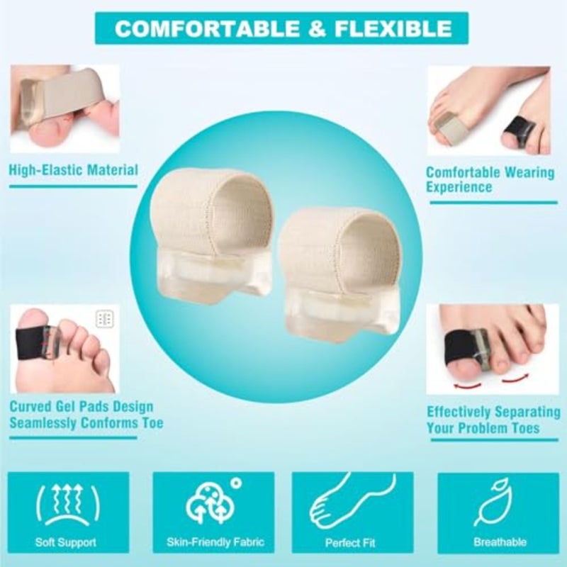 Toe Spacers Separators For Big Toe, Bunion Toe Separators For Overlapping Toes Women Men, Toe Spacers For Overlapping Toes and Bunion Pain Relief, Corrector And Spacer 8 Pack, L - Image 2