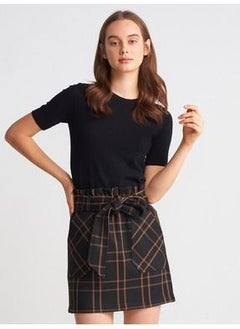 Dilvin Back Button Short Sleeve Sweater 10426STD  - Image 1