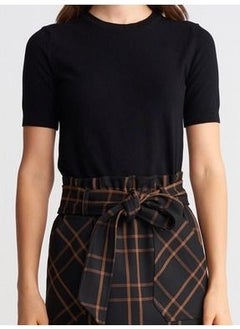 Dilvin Back Button Short Sleeve Sweater 10426STD  - Image 4