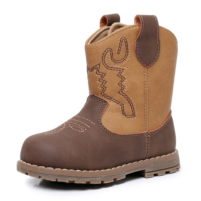 Apakowa Baby & Toddler Cowboy Boots for Boys Girls Infant Baby Cowboy Cowgirl Western Boots Round Toe All Seasons 6-36 Months (Infant/Toddler) - Image 1