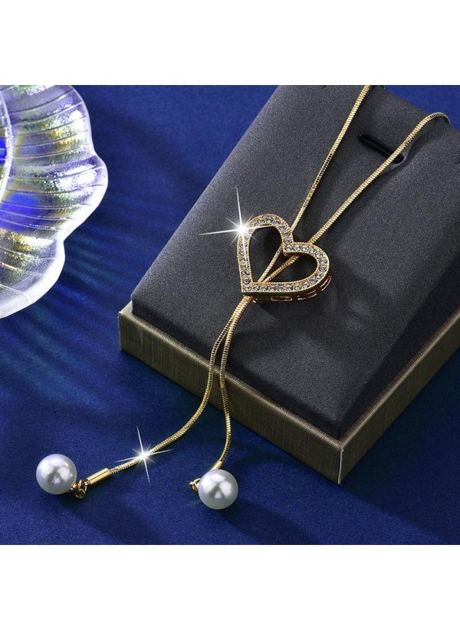 Generic - Love Pearl Tassel Drawable Sweater Chain Women's Long All-match Autumn And Winter High-end Atmospheric Necklace Clothes Chain - Image 1
