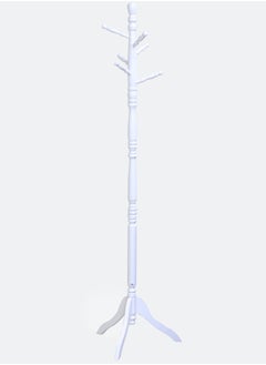 AFT Wood Coat Rack Freestanding, Entryway, Coat Stand with 6 Hooks & Stable Tri-Legged Base, Rubber Wood Coat Tree Hall Tree Coat Hanger for Home Office Hall Entryway, Used in The Bedroom Living Room Office to Hang Clothes, Hats, Bags (White) Arfan  - Image 2