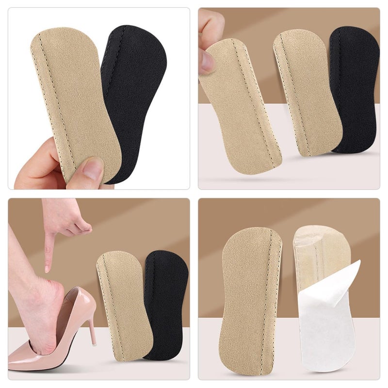 Invisible Heel Grip Inserts 8pcs Black Beige Anti Friction Self Adhesive Shoe Cushions - Image 3