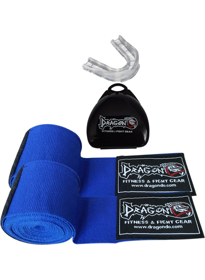 Dragon Boxing Bandage Elastic Bandage (Pair) and Mouthguard Set of 2  - Image 1