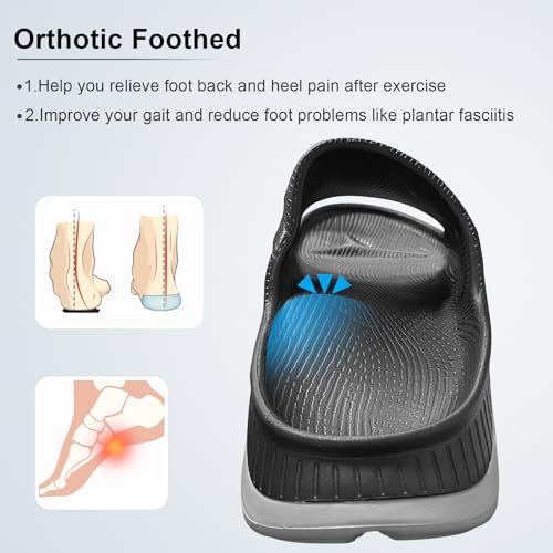 AnyuTech Recovery Slides for Men and Women - Orthopedic Sandals with Arch Support & Thick Cushion, Plantar Fasciitis Slippers, Lightweight Non-Slip Slides for Post-Workout Recovery - Image 4