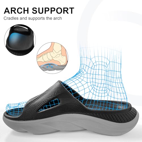 AnyuTech Recovery Slides for Men and Women - Orthopedic Sandals with Arch Support & Thick Cushion, Plantar Fasciitis Slippers, Lightweight Non-Slip Slides for Post-Workout Recovery - Image 3