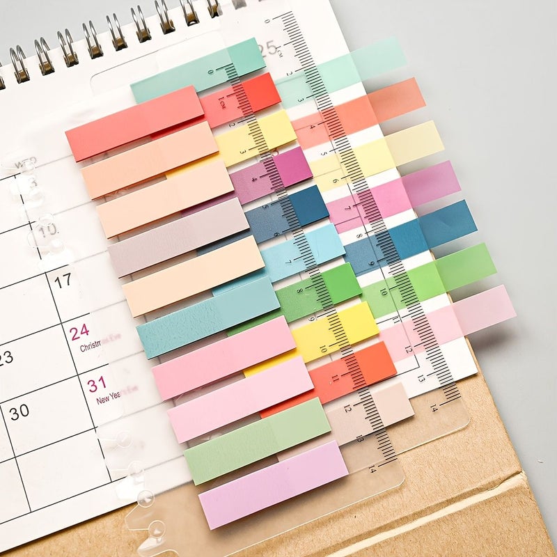 Translucent Creative Fluorescent Sticky Notes 400 Sheets 2 Styles Pack Classification Index Tabs Transparent Indicator Stickers Reusable Memo Paper Student Course Book Page Markers Office Stationery Supplies File Guide - Image 5