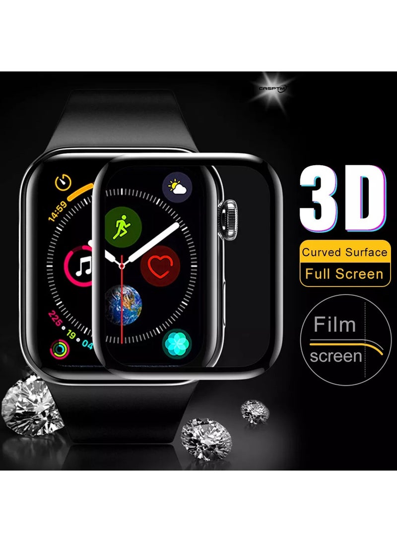 HEXABEX Apple Watch Series 4 Screen Protector 40mm, Full Cover Curved Screen Protector for Apple Watch Series 4 40mm Black/Clear - Image 1