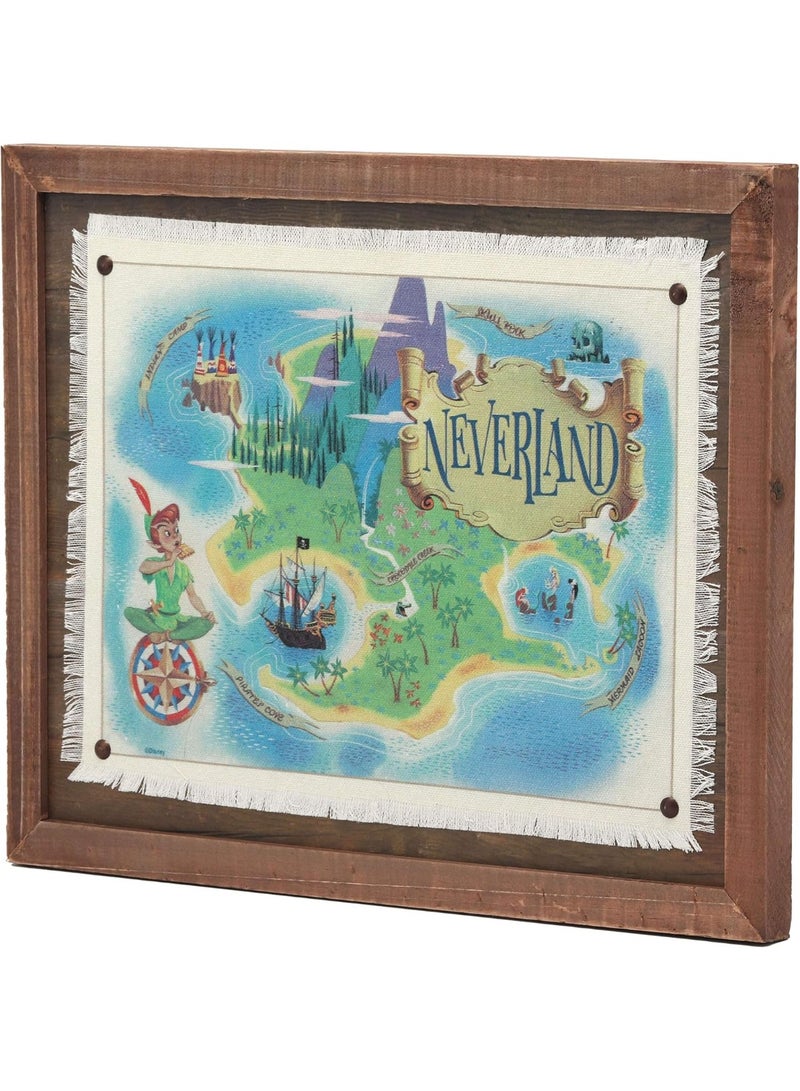 Open Road Brands Peter Pan Neverland Map Framed Wood Wall Decor - Vintage Peter Pan Wall Art for Home Decorating - Image 4