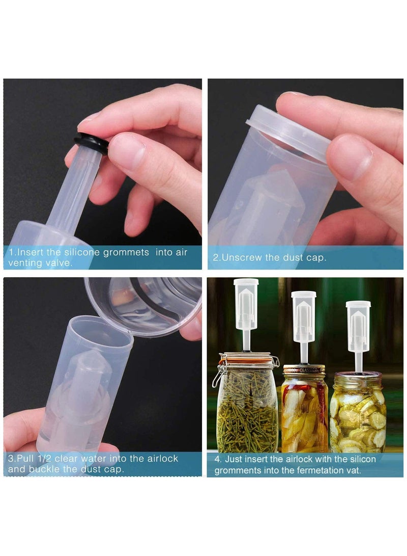 Arabest 5 Set Fermentation Airlock Kit with Jar Grommet & Jug Bottle Bucket Drilled Silicone Stopper, Home Brewing Preservation Airlock  - Image 5