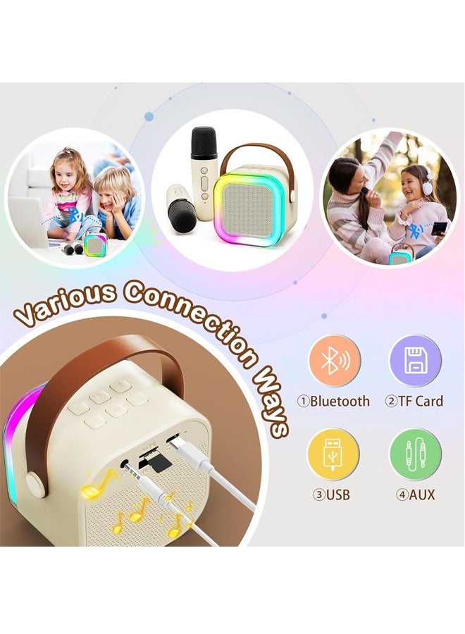 PADOM جهاز كاريوكي محمول PADOM مع 2 ميكروفون لاسلكي، مكبر صوت بلوتوث صغير، هدايا للأطفال من عمر 4-12، الأولاد، البنات، البالغين، الحفلات، KTV المنزلي، في الهواء الطلق، السفر - Image 4