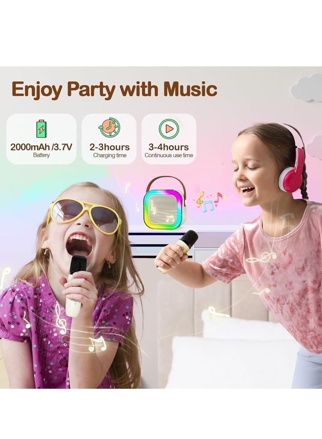 PADOM جهاز كاريوكي محمول PADOM مع 2 ميكروفون لاسلكي، مكبر صوت بلوتوث صغير، هدايا للأطفال من عمر 4-12، الأولاد، البنات، البالغين، الحفلات، KTV المنزلي، في الهواء الطلق، السفر - Image 5