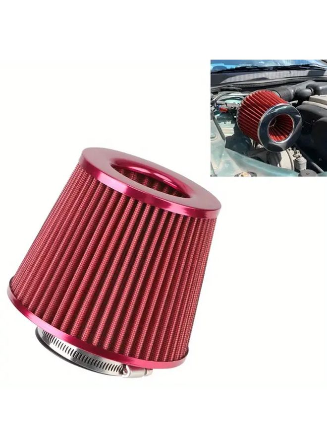 مجموعة إدخال الهواء البارد العالمي مقاس 76 مم مزودة بفلتر مخروطي عالي التدفق بشبكة أداء زرقاء - Image 4