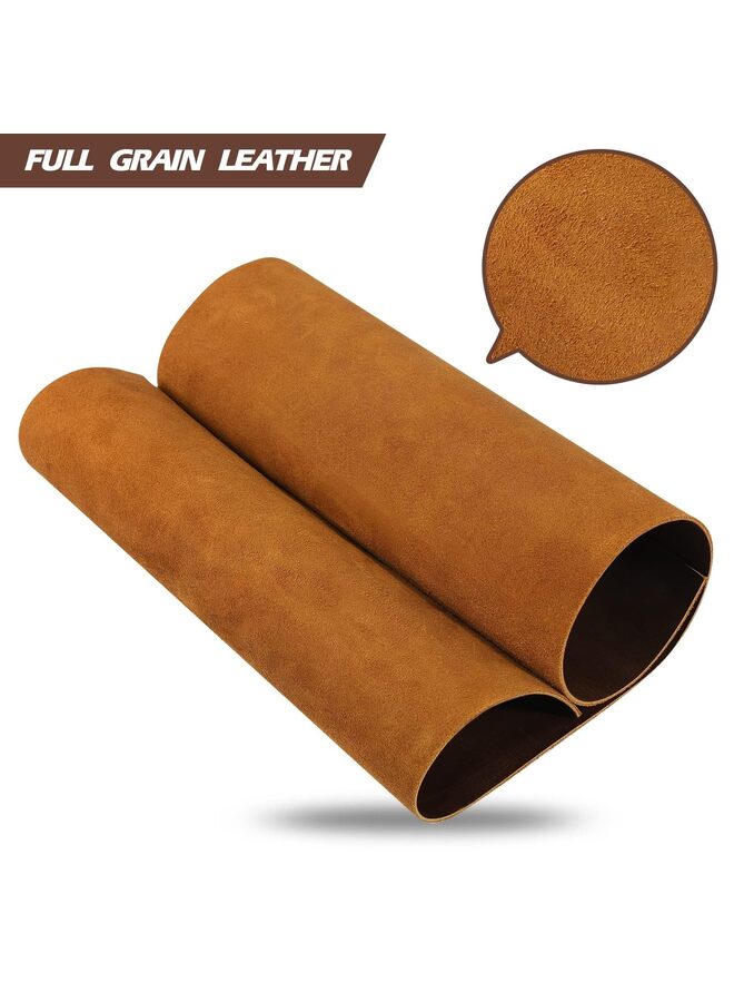 12''X24'' Genuine Leather Sheets for Crafts Full Grain Leather Tooling Leather (2mm) Thick Cowhide Leather Pieces Square, Brown - Image 4