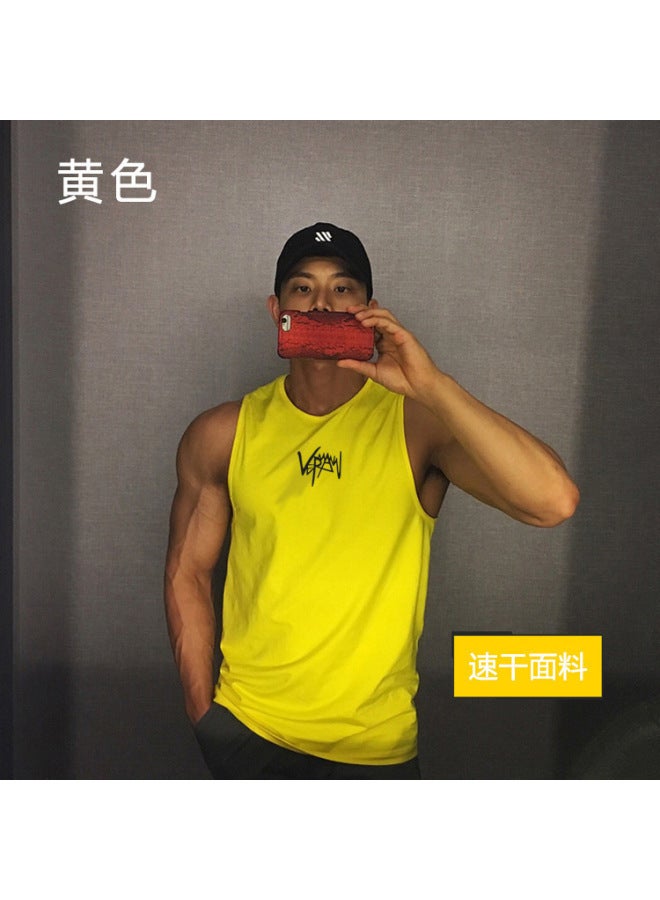 Summer Quick-drying Fitness Vest Men's Sleeveless Vest Running Training Elastic Loose Mesh Breathable Sports T-shirt Trendy