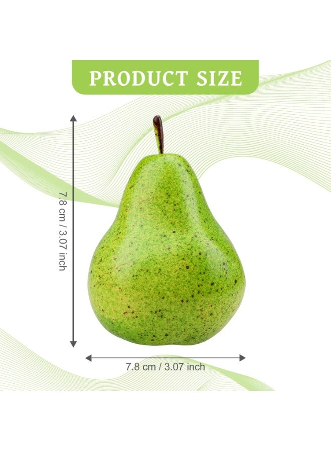 6 Pieces Artificial Fake Green Pears Faux Fruit for Home Decor Display - Image 4