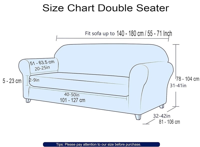 Styleys Stretchable 2 Seater Sofa Cover Universal Fit Elastic Sofa Slipcover for Living Room Double Seater Protective Couch Case 2 Seater 140180 cms Grey White ShadedBlack Flower SLMH32 - Image 3