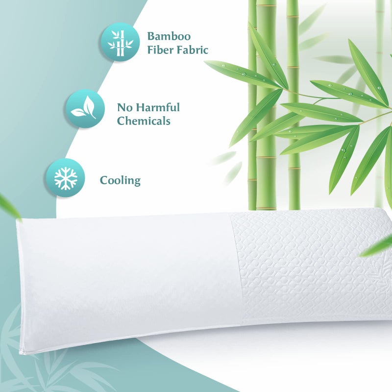 Rainmr Extra Firm Body Pillow 1.5cm Cubies Memory Foam â€“ Pain Relief & Sleeping & Supportive â€“ with Cooling Cover Hug Pillows 20 x 54 inches - Image 5