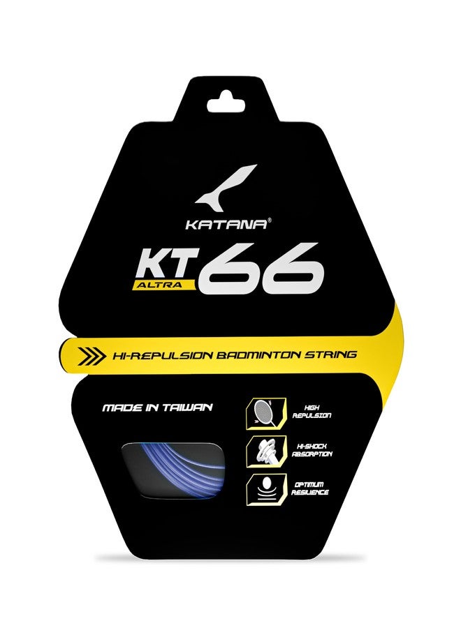 Katana KT-66 Strings 0.66mm | Durability High | High Repulsion Badminton Strings | Available in 5 Different Color (Pack of 2) Navy - Image 1