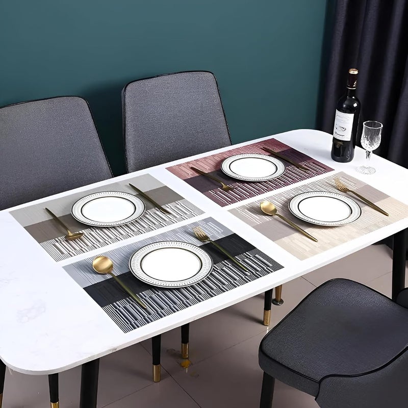 KOOSHLO Placemat for Dining Table Hotel Restaurant Place Mats PVC Table Placemats Heat Resistance Dinner Table Washable AntiSkid KOOSHLO Place Mats for Kitchen Dining Table Decor Chocolate Brown Pack_6 - Image 3