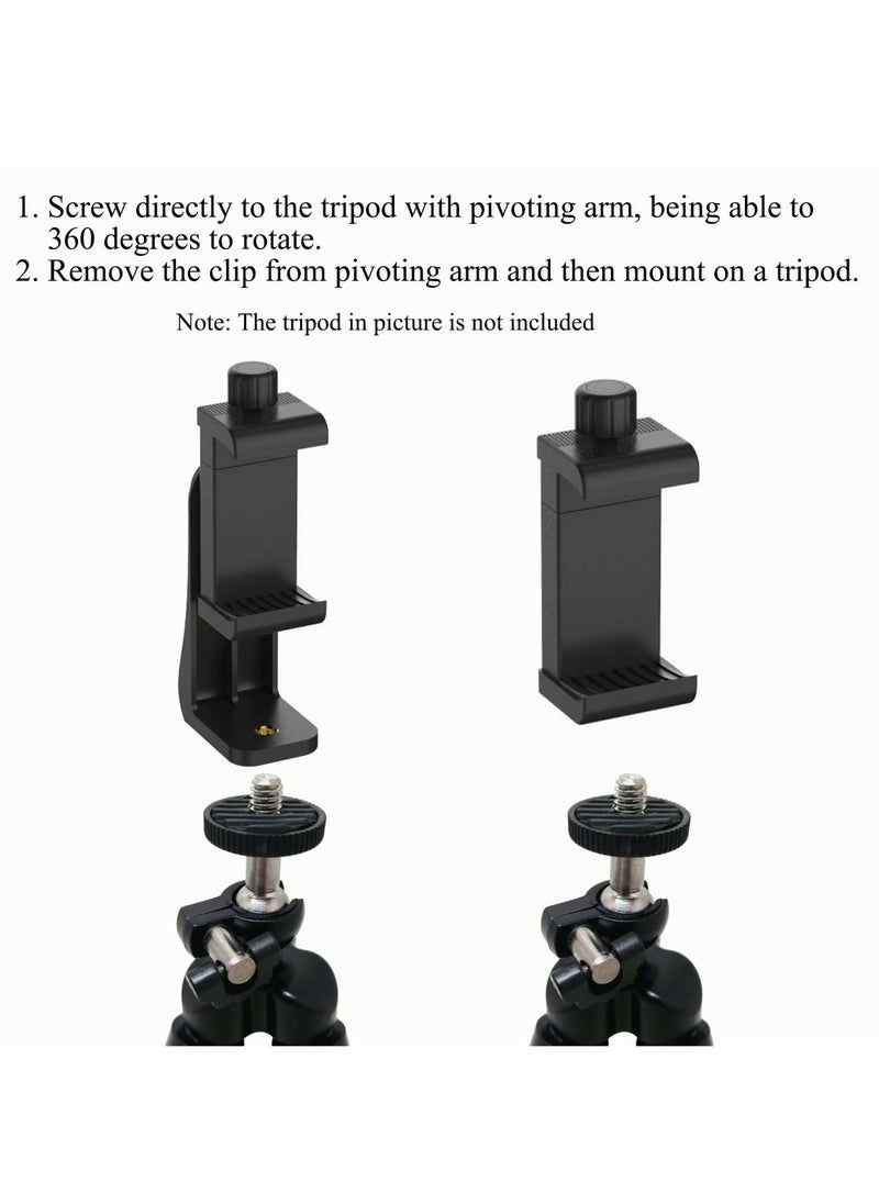 Generic Smartphone Tripod Adapter Cell Phone Holder Mount Adapter, Fits iPhone, Samsung, and all Phones, Rotates Vertical and Horizontal, Adjustable Clamp  - Image 4